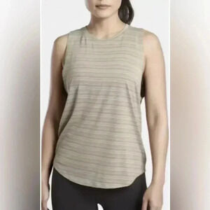 Athleta Women’s Cloudlight Muscle Tank Striped Tuscan Olive SZ 2X (E7)